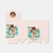 コウノトリ赤ちゃん女の子シャワーピンク宝石ストーンモノグラム フェイバーボックス (折り畳みなし)