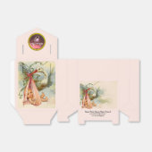 コウノトリ赤ちゃん女の子シャワーピンク宝石ストーンモノグラム フェイバーボックス (折り畳みなし)