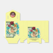 コウノトリ赤ちゃん女の子シャワーピンク宝石モノグラムイエロー フェイバーボックス (折り畳みなし)