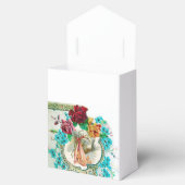 コウノトリ赤ちゃん女の子シャワーピンク宝石モノグラムホワイト フェイバーボックス (オープン)