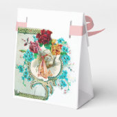 コウノトリ赤ちゃん女の子シャワーピンク宝石モノグラムホワイト フェイバーボックス (裏面サイド)