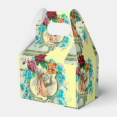 コウノトリ赤ちゃん女の子シャワーモノグラムイエロー フェイバーボックス (裏面サイド)