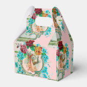 コウノトリ赤ちゃん女の子シャワーモノグラムピンク フェイバーボックス (裏面サイド)