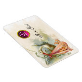 コウノトリ赤ちゃん女の子シャワーモノグラム、ホワイト マグネット (右側)