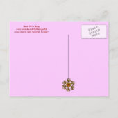 コウノトリ赤ちゃん女の子シャワー2 インビテーションポストカード (裏面)