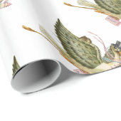 コウノトリ赤ちゃん女の子シャワー、ピンク白 ラッピングペーパー (ロールコーナー)