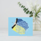 コウノトリ運アナ国旗 ポストカード (スタンド正面)