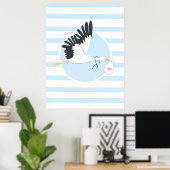 コウノトリ配達医務室かわいいポスターOBGYN ポスター (ホームオフィス)