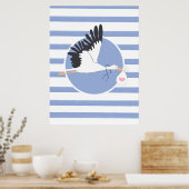 コウノトリ配達医務室かわいいポスターOBGYN ポスター (キッチン)