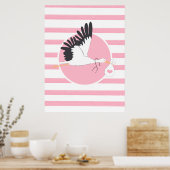 コウノトリ配達医務室かわいいポスターOBGYN ポスター (キッチン)