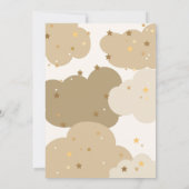 コウノトリ金ゴールド男女兼用ベビーシャワー 招待状 (裏面)