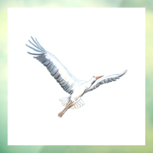 コウノトリ飛んでいる ウィンドウサイン (シート3)