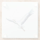 コウノトリ飛んでいる ガラスコースター (裏面)