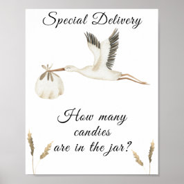 コウノトリ - キャンディが何個入っているか当ててみてね ポスター