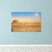 コウノトリ キャンバスプリント (インサイチュ (ウッドフロア))