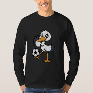 コウノトリ サッカー プレーヤー ボール スポーツ 趣味 Tシャツ