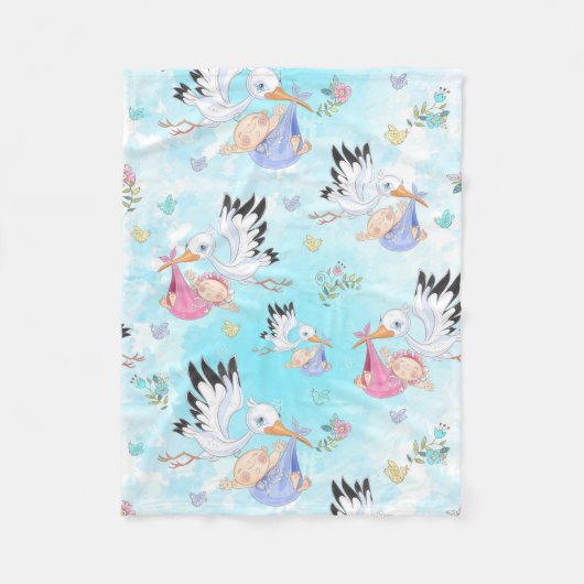 コウノトリ フリースブランケット (正面)