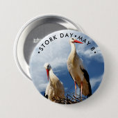 コウノトリ 缶バッジ (正面&裏面)