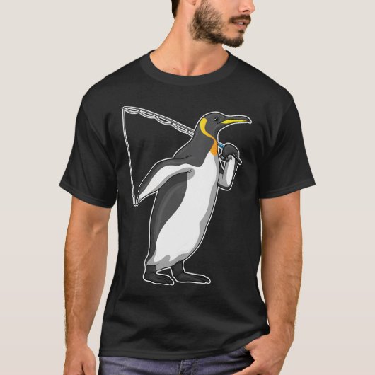 コウノトリ 釣り フィッシャー 釣り竿 Tシャツ (正面)