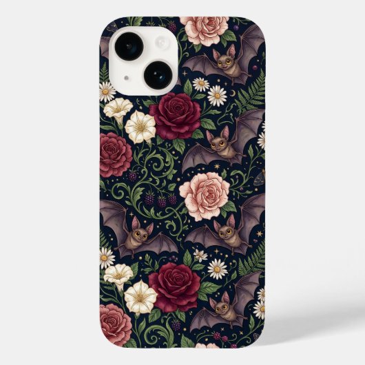 コウモリとバラのゴシックiPhone 14ケース Case-Mate iPhoneケース (裏面)
