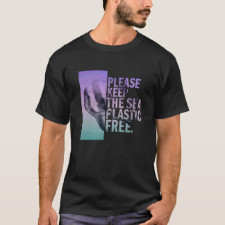 コウモリと一緒に海をプラスチックフリーに保ちましょう Tシャツ
