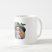コウモリと魔女の帽子をかぶった犬 コーヒーマグカップ (正面右)
