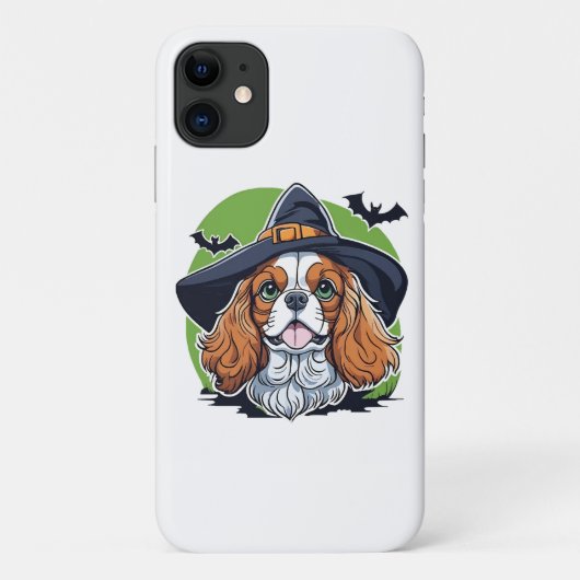 コウモリと魔女の帽子をかぶった犬 Case-Mate iPhoneケース (裏面)