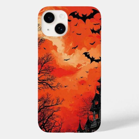 コウモリのシルエットが付きの屋敷 Case-Mate iPhoneケース (裏面)