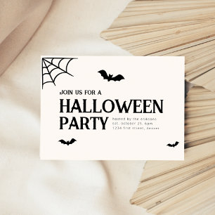 コウモリのハロウィンパーティー招待状 招待状