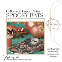 コウモリのハロウィン紙皿