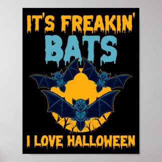 コウモリの男はハロウィン フルムーンのスプーキーなコウモリが好き ポスター