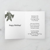 コウモリの聞こえない誕生日 カード (内部)