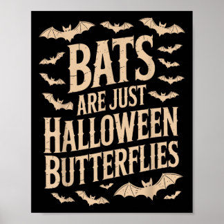 コウモリはちょうど蝶。スプーキーシーズンの面白いハロウィン ポスター