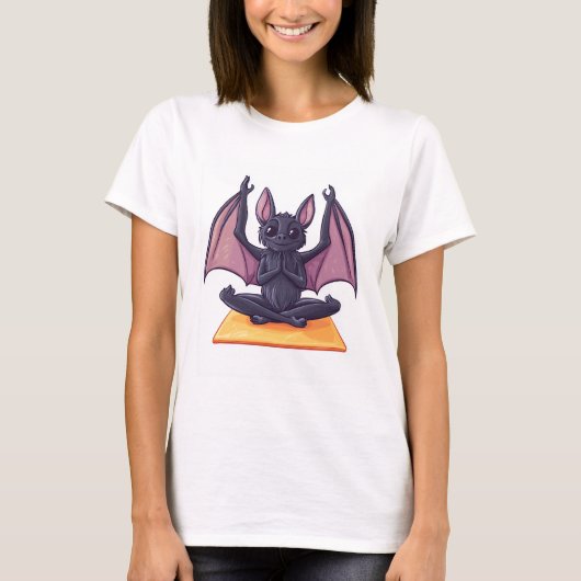 コウモリヨガフロー Tシャツ (正面)