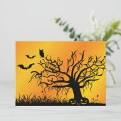 コウモリ、木、かぼちゃを使ったハロウィンデザイン (スタンド正面)