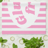 コエリアックピンク白グルテンフリー標識 キッチンタオル (折り畳み)