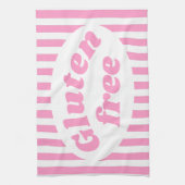 コエリアックピンク白グルテンフリー標識 キッチンタオル (縦)