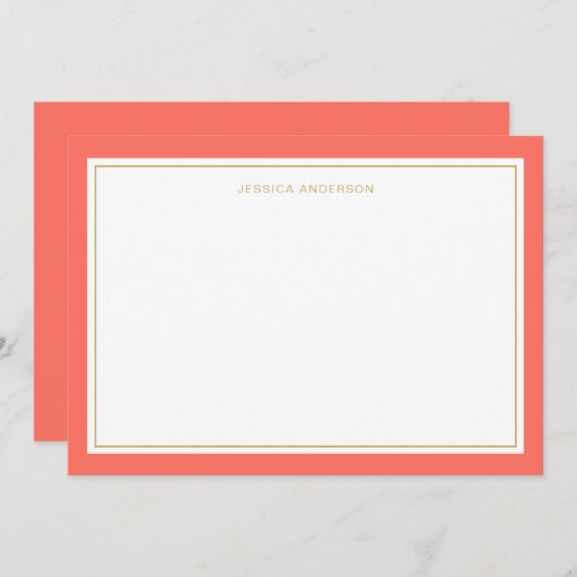 コエレガントラフェミニン金ゴールド縁ど ノートカード (正面/裏面)