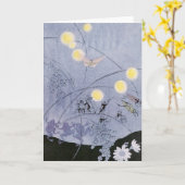 コオロギおよびカエルは夜音楽を作ります カード (黄色い花)