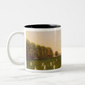 コオロギの最初壮大なマッチはメンバーによっての遊びました ツートーンマグカップ (左)