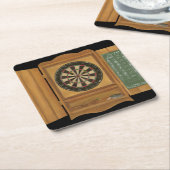 コオロギの記録を用いるダート盤 スクエアペーパーコースター (アングル)