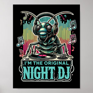コオロギ 虫 私はオリジナルのナイトDJ ポスター
