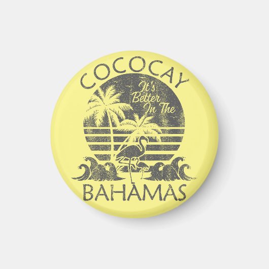 コカイバハママグネットバケーションクルーズレトロビーチ マグネット (正面)