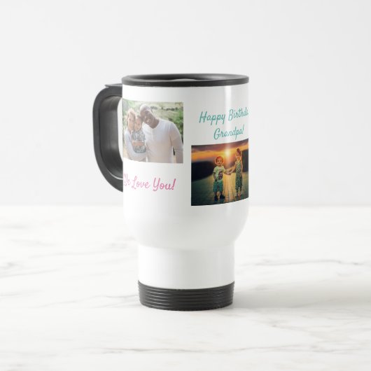 コカスタムラージュ3フォトグラパーソナライズされたンマ トラベルマグ (正面左)