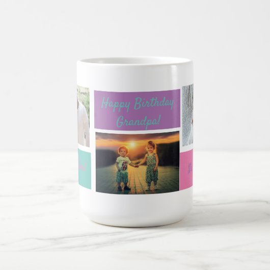 コカスタムラージュ3写真パーソナライズされたじいちゃんマグ コーヒーマグカップ (中央)