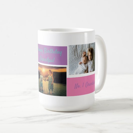 コカスタムラージュ3写真パーソナライズされたじいちゃんマグ コーヒーマグカップ (正面右)