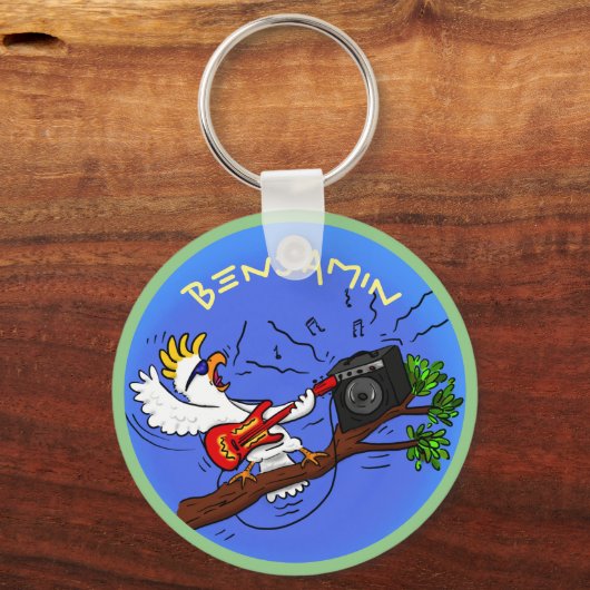 コカトおもしろいーのロックギターアニメ キーホルダー (正面)