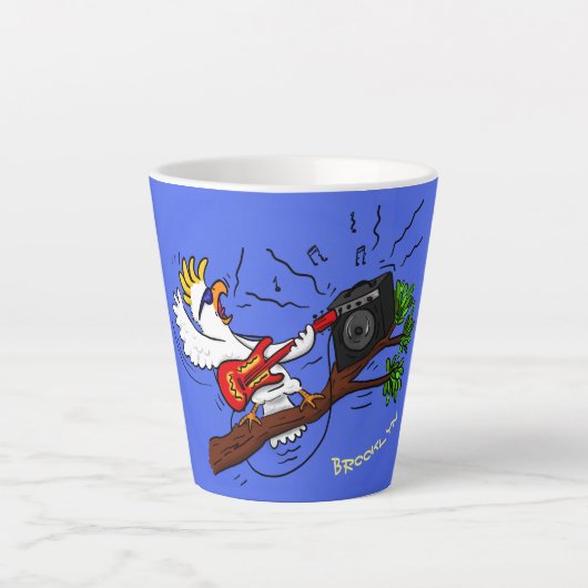 コカトおもしろいー遊のロックギター漫画 カフェラテマグ (正面)