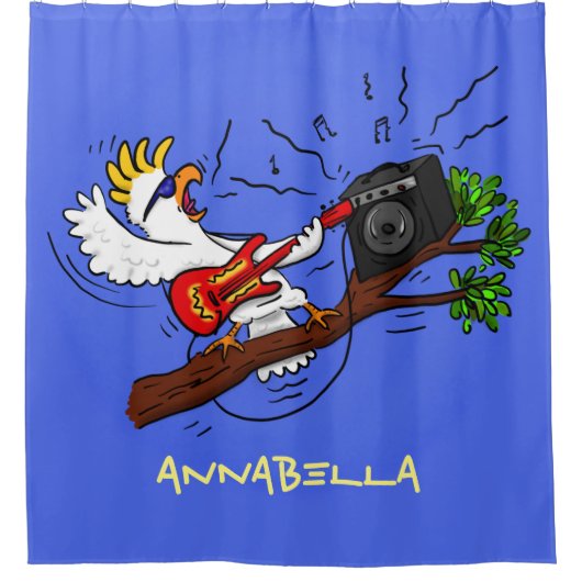 コカトおもしろいー遊のロックギター漫画 シャワーカーテン (正面)