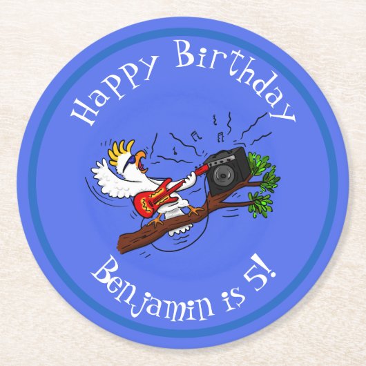 コカトおもしろいー遊のロックギター漫画 ラウンドペーパーコースター (正面)